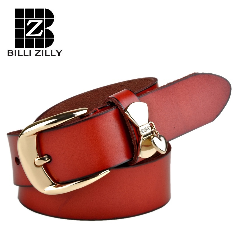 Bow decoration cowhide belt women's genuine leather fashion all-match pin buckle casual strap