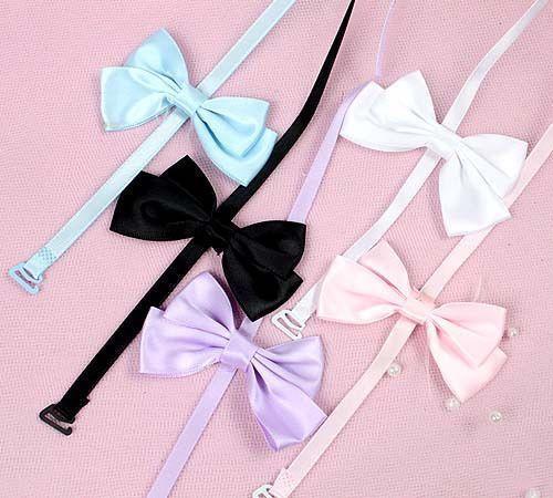 Bow ribbon elastic dress halter-neck shoulder strap underwear shoulder strap