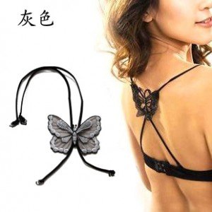 Bow strapless bra invisible back cross bra underwear straps multicolor