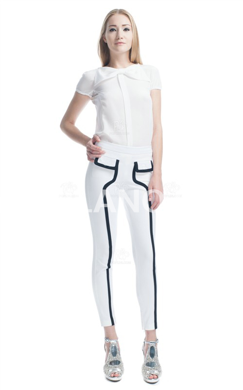 Bowknot cultivate one's morality conjoined twin pants suit