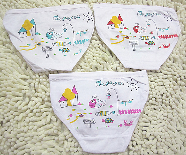 Boy female child baby panties 100% cotton briefs child girl cartoon legging