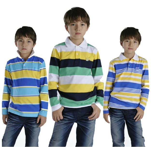 boy's long sleeve stripe T-shirt. PL t-shirt  cotton top shirt kids tees top  10pcs/lot