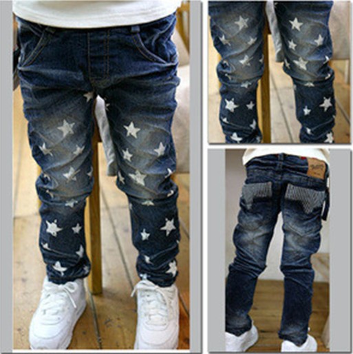 Boys girls children jeans pants for kids  fit 3-6yr 2013 the new stars printed children jeans Spring,summer ,autumn winter CH103