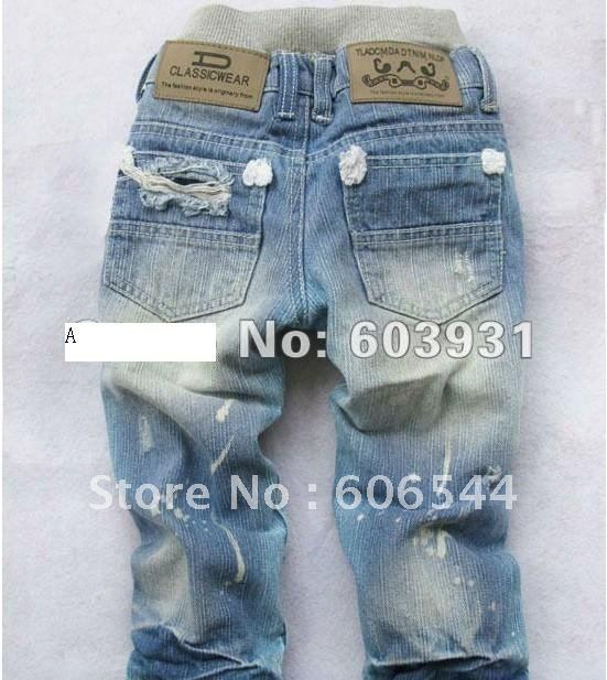 Boys' Jeans baby Holes Jeans baby pants Boy's Jeans Cowboy pants trousers wholesale and retail
