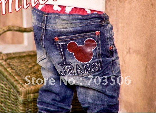 Boys' Jeans baby Mickey Jeans baby casual pants Boy's Jeans Cowboy pants trousers wholesale,5pcs/lot