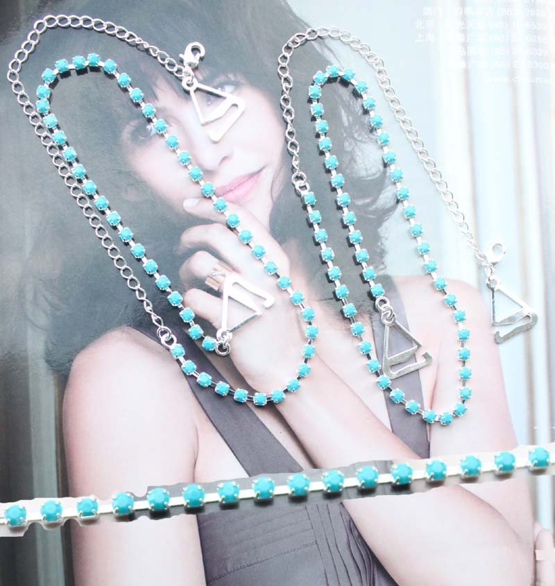 Bra Accessories!BB172-174!Free Shipping!6Pairs/Lot!Fashion Turqouise Color Brass Metal Chain Imitation Diamond Bra Jewelry