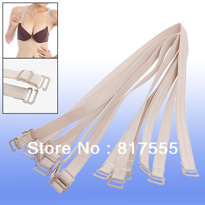 Bra Fully Adjustable Elastic Shoulder Strap Beige Replacement 6 Pcs