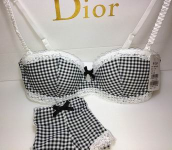 Bra push up underwear thick small set black and white plaid hm