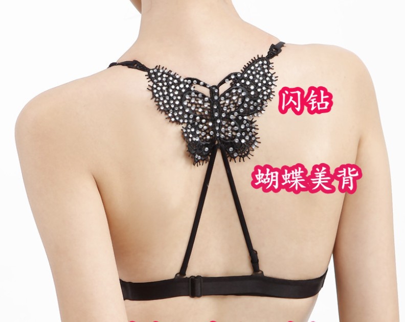 Bra sexy enchanting leopard grain/wholesale backless big butterfly drill love qiao extension 2087
