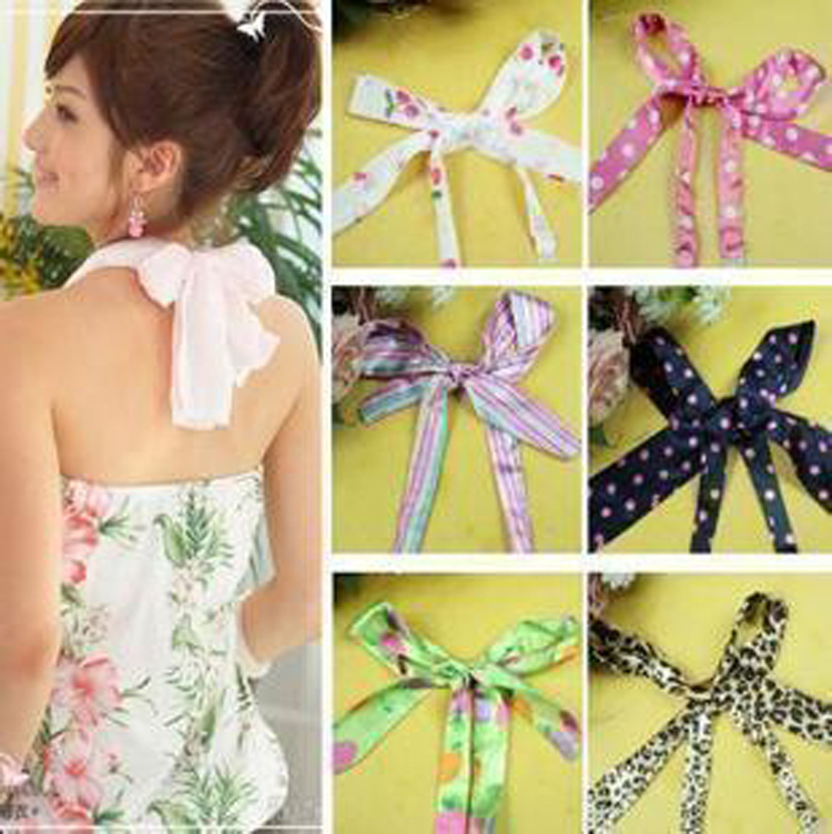 Bra shoulder strap color chiffon bow shoulder strap cross halter-neck underwear steps shoulder strap