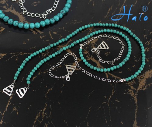 Bra Strap!BR0020!Free Shipping!6Pairs/Lot!Turqouise Stone!Fashion Stone Handamde Beaded Bra Accessories