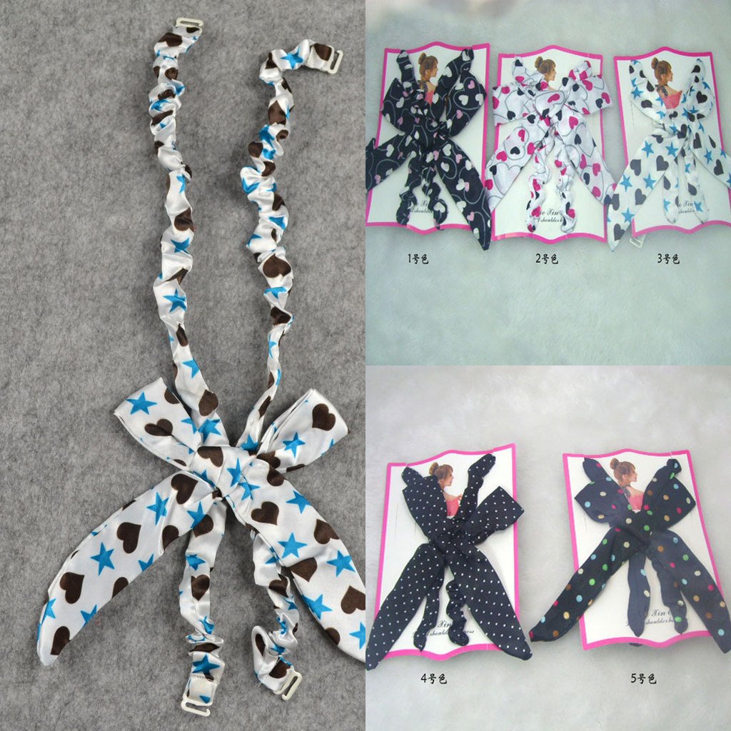 Bra Strap Underwear Shoulder Strap Neck Strap with Big Bow Chiffon Belt