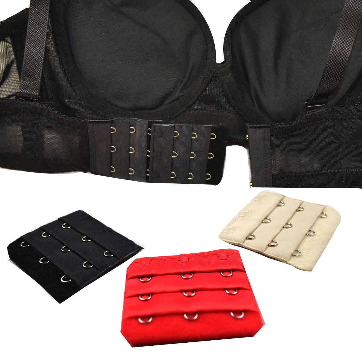 Bra underwear buckle bra lengthen buckle lengthening buckle black red three-color set