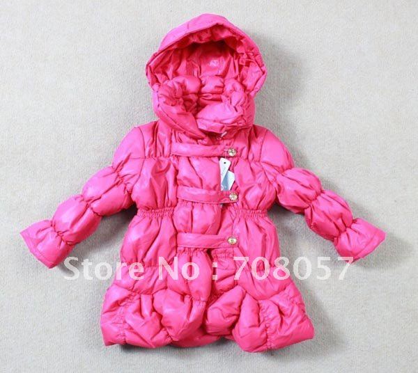 Brand 2012 winter 5 pcs/lot +4color  fashion cool  hooded baby  girls  jacket  coat,for 3-8 years  wholesell