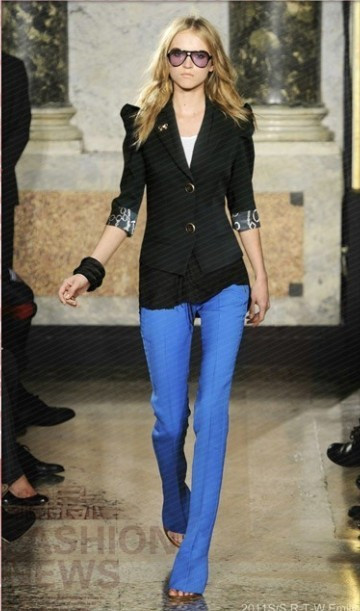 Brand Desinger 2011 turn-down collar small bow brooch buckle three quarter sleeve blazer coat