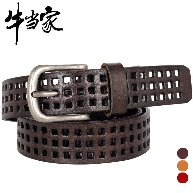 Brand Freeshipping Cattle strap Women genuine leather cutout belt female all-match strap female women's cowhide belt np522