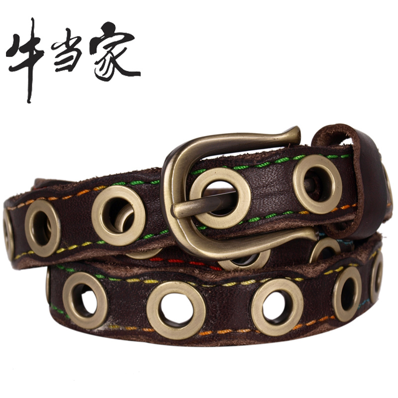 Brand Freeshipping Cattle strap Women women's genuine leather belt fine cowhide belt female all-match first layer of cowhide 137