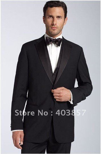 Brand Name Wedding Suit Designer Wedding Suit Custom Made 3 Piece Wedding Suit Black Suits Free Shipping  291