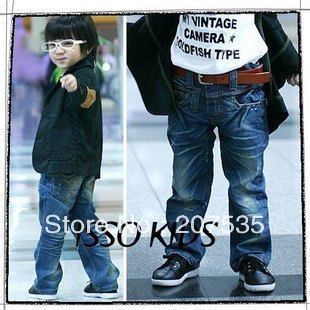 Brand New 2013 Spring Isso Kids Children Girls Boys Fashion Loose Jeans for Kids Denim Trousers
