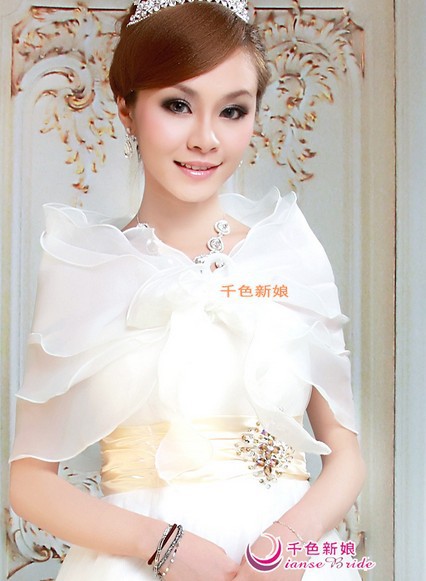 Brand new High quality 3-layer White Wedding Dress Shawl / Jacket / Wraps Bridal accessories Wedding dress support mixed batch