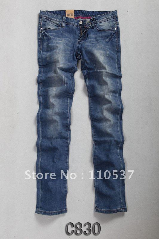 Brand new Jeans women Trousers/Lady Casual lim Pencil Pants/100% Cotton Jeans/Narrow leg elastic pants C830 Free shipping