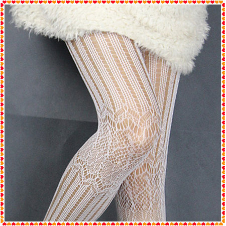 Brand NewHigh Quality10pair Fashion Sexy White Fishnet Pattern Flower Jacquard Stockings Pantyhose Tights free shipping