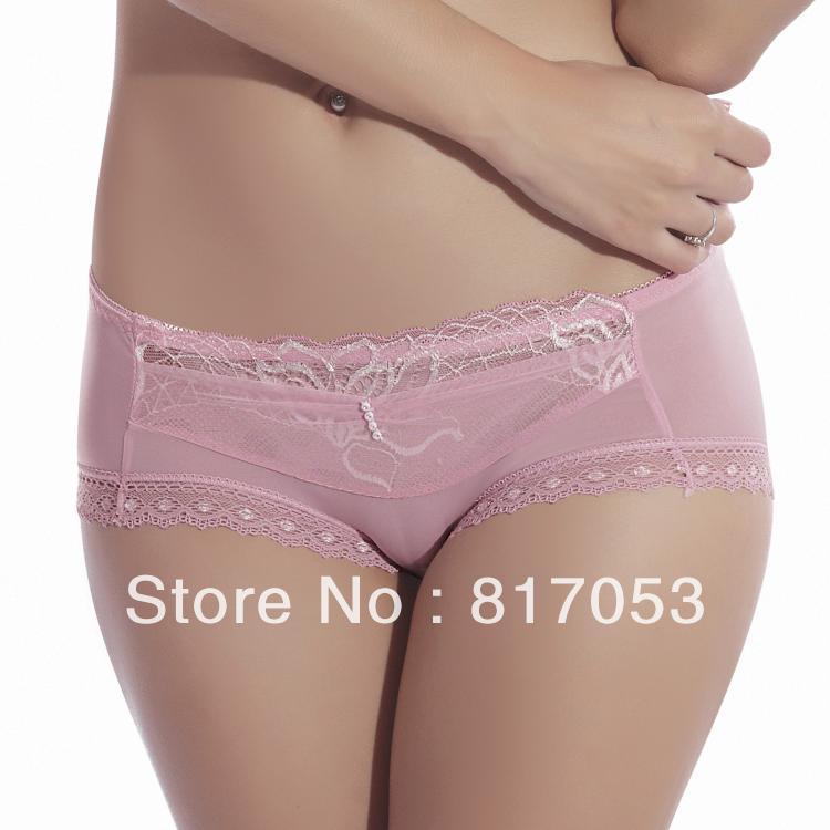 Brand Sexy lace decoration comfortable bamboo fibre smoothens viscose women's trigonometric small boxer panties