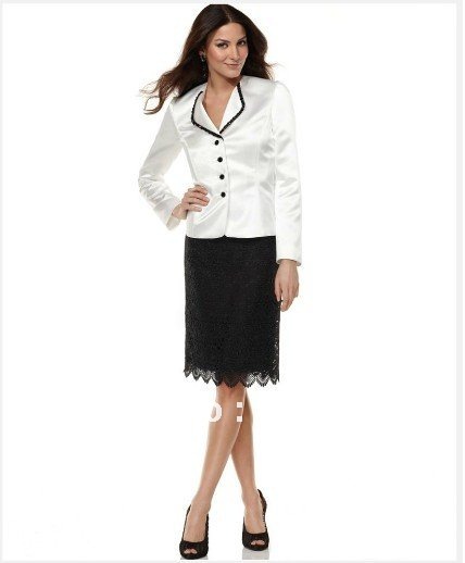 Brand Women Suit , Fashionable Suit  Three Quarter Sleeve Jacket & Lace Skirt  Tailor Suit  Women Grament   692