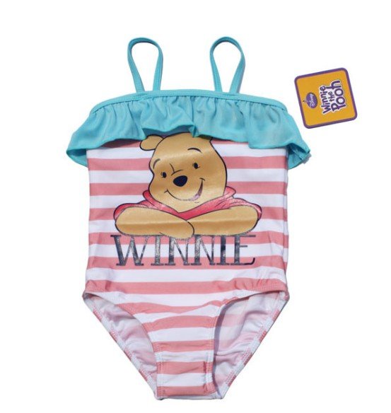 Branded New Designer Girl's Cartoon Weenie bear one piece swimwear, stripe swimming suit 3T-10T free shipping