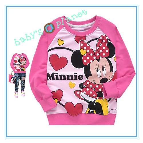 brandnew freeshipping Minnie Mouse sweatshirts/children clothing/ cartoon t shirt/longsleeve shirts/ 6pcs/lot  hotsale