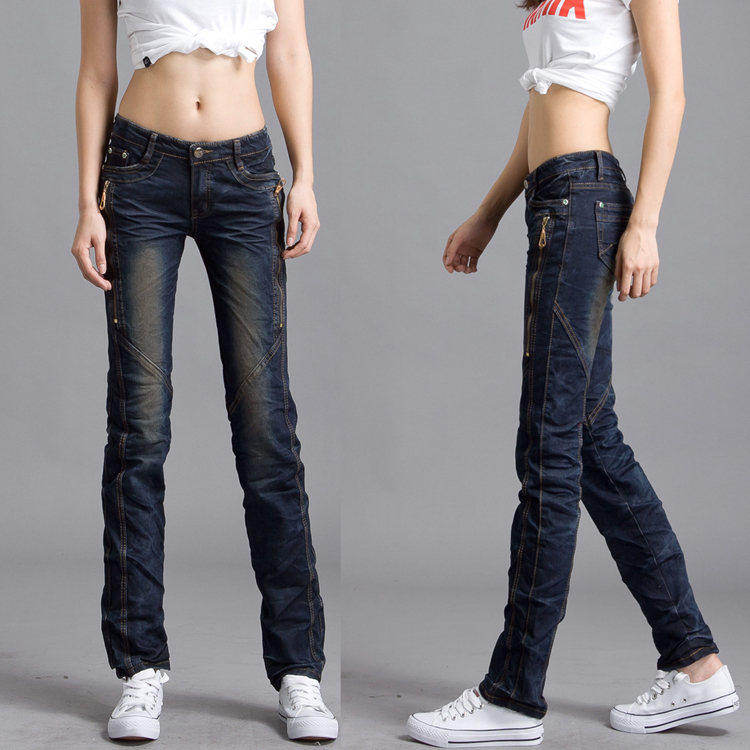 Breasted 2012 harem pants female women's trousers jeans female straight loose plus size women