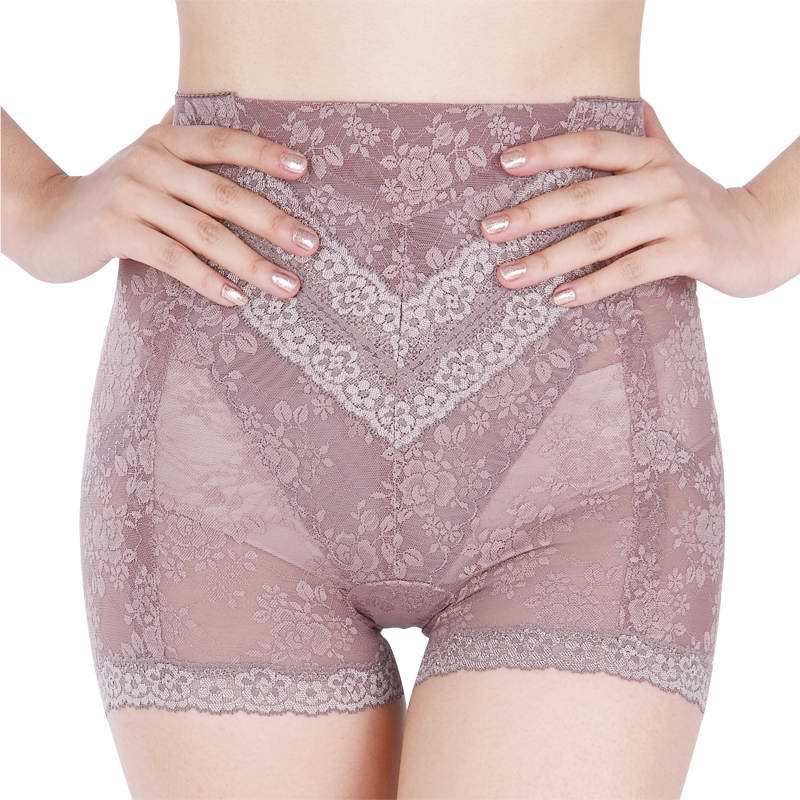 Breathable net fabric ultra-thin mid waist body shaping pants corset pants abdomen drawing pants 2668