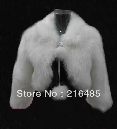 Bridal Accessories Beautiful New ivory Faux Fur Sleeve Wrap Coat Bridal Short Jacket