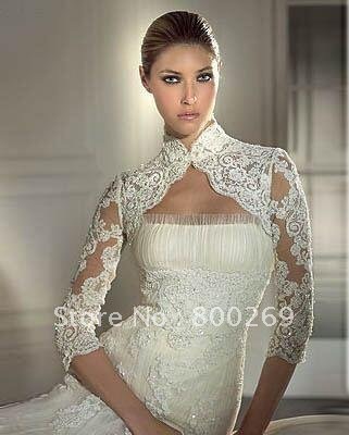 Bridal accessories Lace Beading Long Sleeve Wedding Jacket/Bolero sl-1002