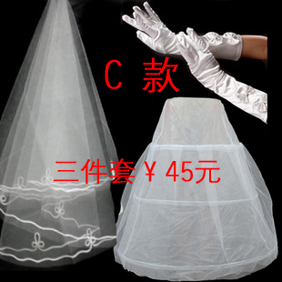 Bridal accessories pannier wedding qi pannier veil gloves