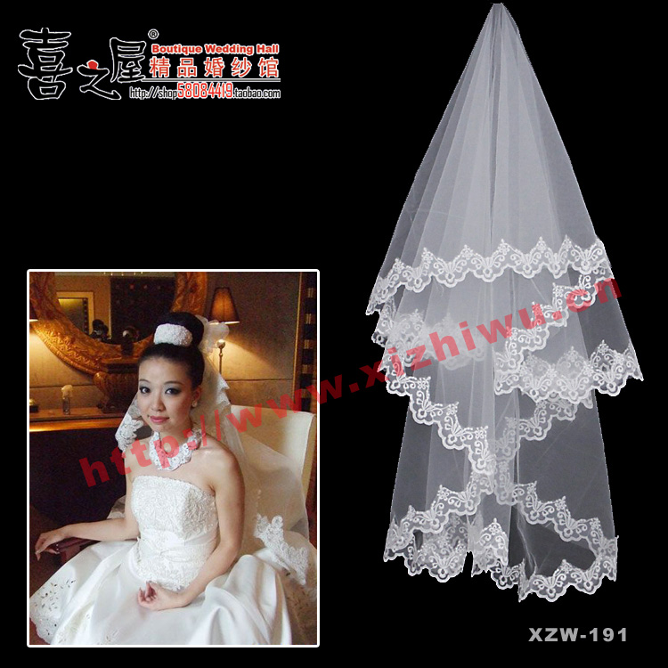 Bridal accessories veil wedding dress bridal veil marriage veil lace multi-layer white