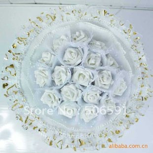 Bridal flower,bridal bouquet,High simulation silk flowers,wedding bouquets,bride holding flowers,valentine's gift,white rose