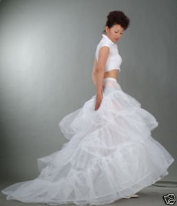Bridal Train Style 4-Hoop Petticoat Crinoline one size