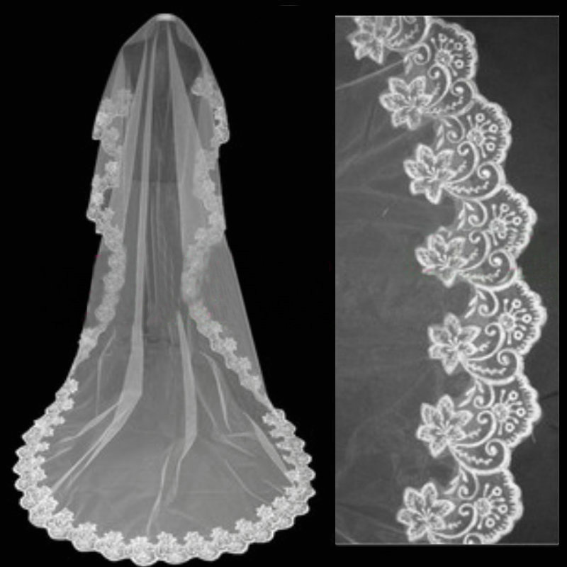 Bridal veil 3 meters long veil wedding dresses veil 3m train veil 018