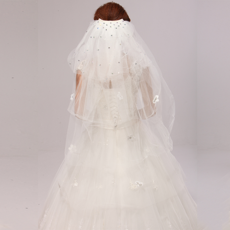 Bridal veil applique drill bit yarn quality yarn white 4