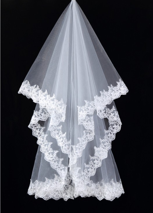 Bridal veil bridal veil 3 meters veil long design lace white wedding decoration veil