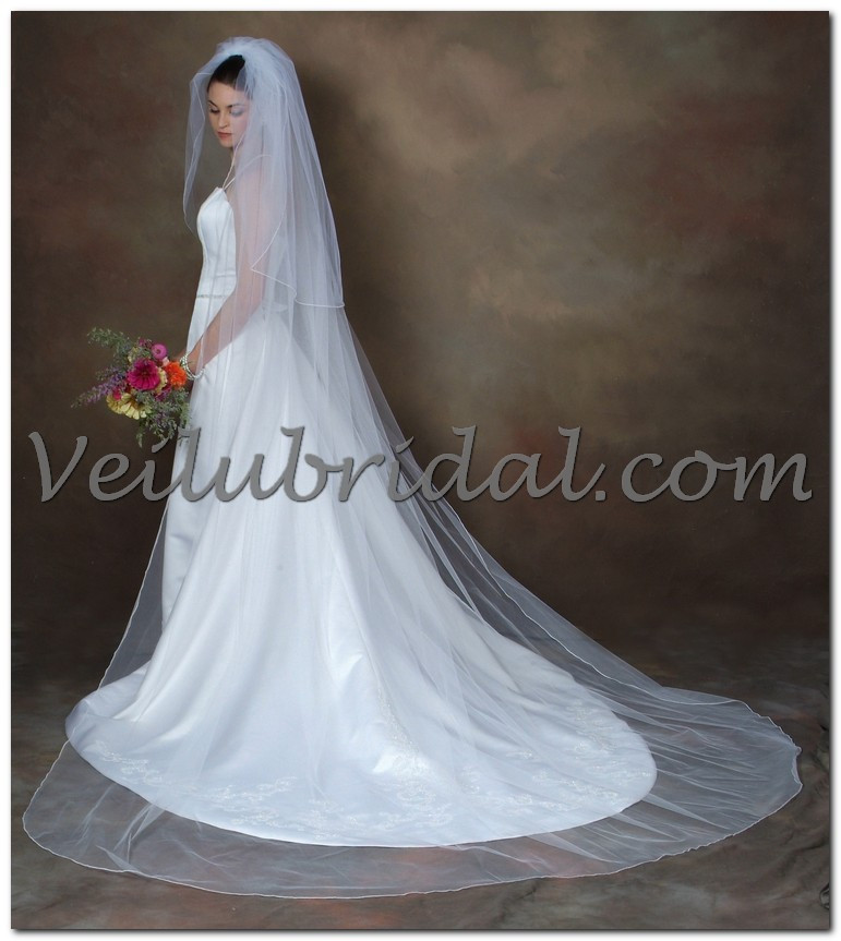 Bridal veil double layer large veil wedding accessories 3 meters long bridal veil Ivory white-Free Shipping