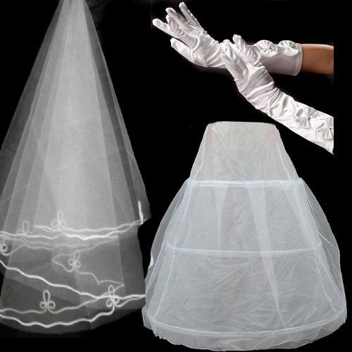 Bridal veil gloves piece set accessories