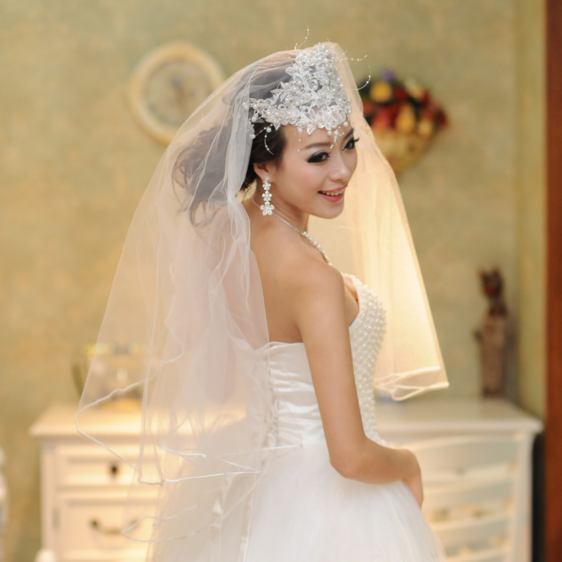 Bridal veil large lace veil lace decoration wedding dress veil wedding accessories 46