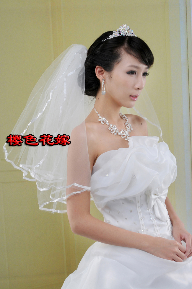 Bridal veil marriage veil laciness wedding accessories multi-layer hair accessory 10