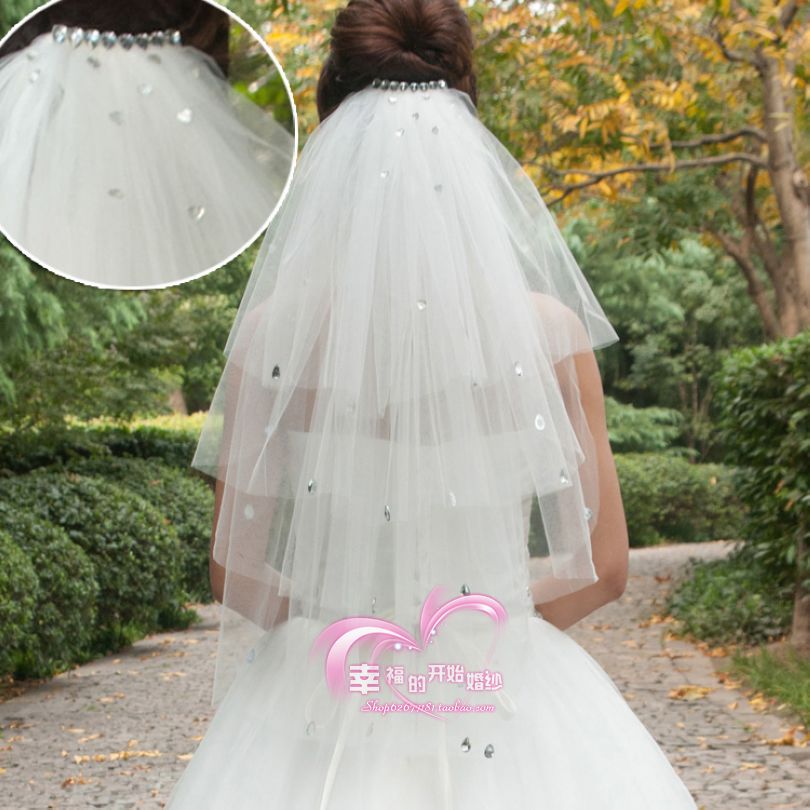 Bridal veil multi-layer wedding dress veil wedding dress multi-layer bride drill bit yarn