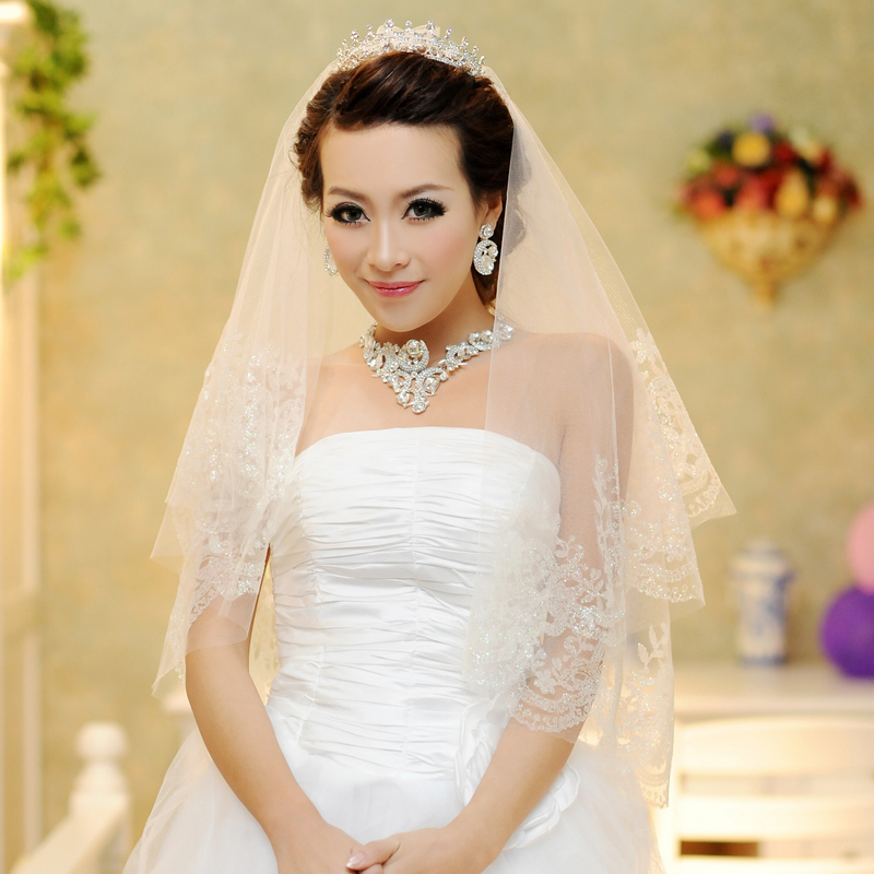 Bridal veil quality bronzier laciness veil wedding accessories 35