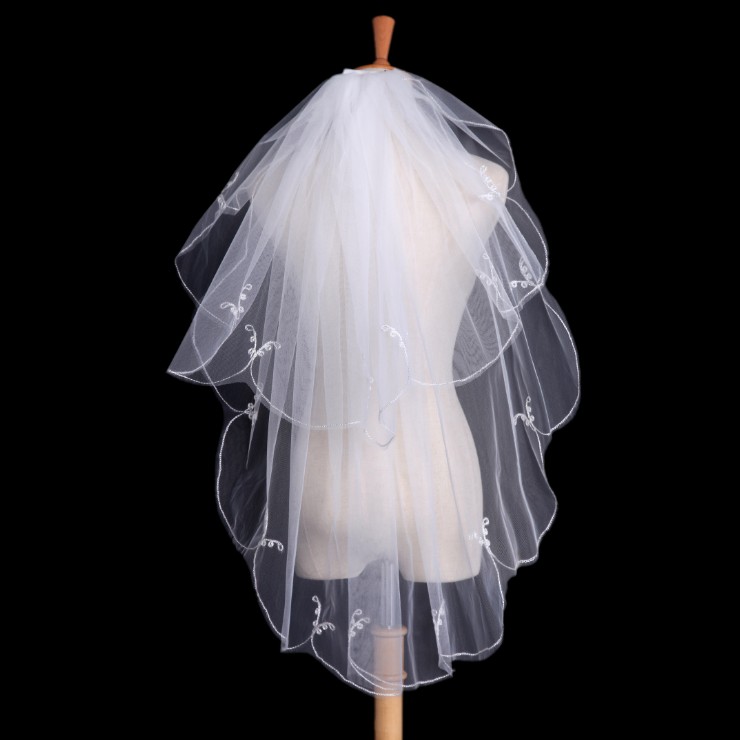 Bridal veil wedding dress line veil multi-layer veil wedding accessories