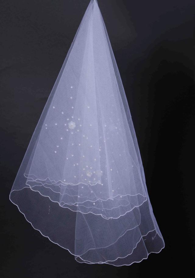 Bridal veil wedding dress pearl veil white ts004