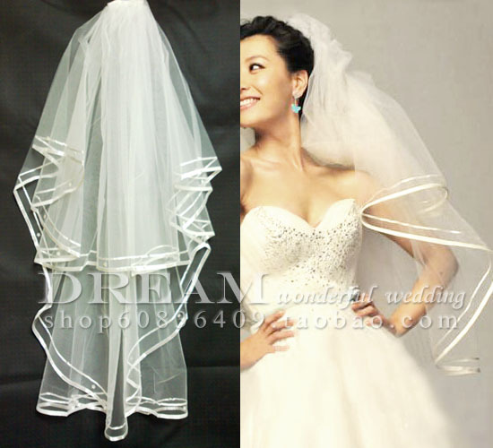 Bridal veil wedding dress veil gloves accessories double layer multi-layer veil